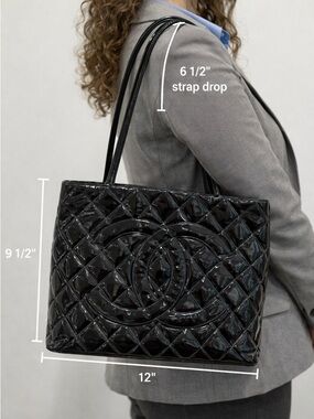 Authentic Chanel Medallion Patent Leather Tote with certificate